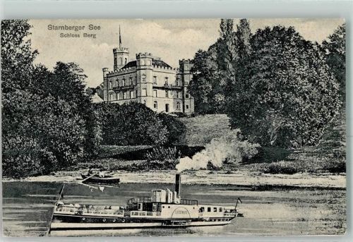 Berg Schloss Berg Starnberger See Dampfschiff Ludwig Fahne Ruderboot
