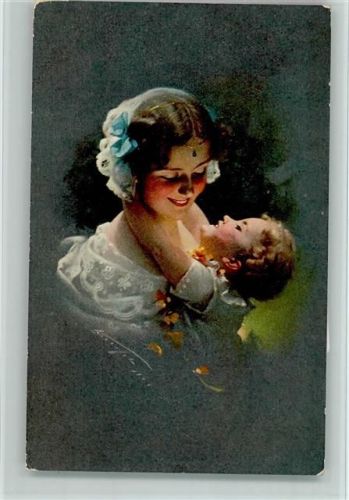 Serie 20889-1 Mutter und Kind sign Lingen Künstler Künstlerkarte