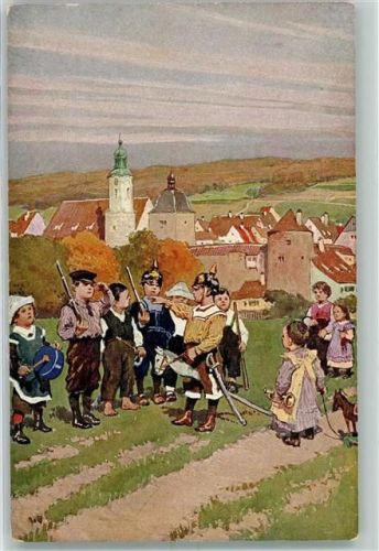 Verein für das Deutschtum im Ausland Wer will unter die Soldaten Volksliederkarte Nr.17 Pickelhaube