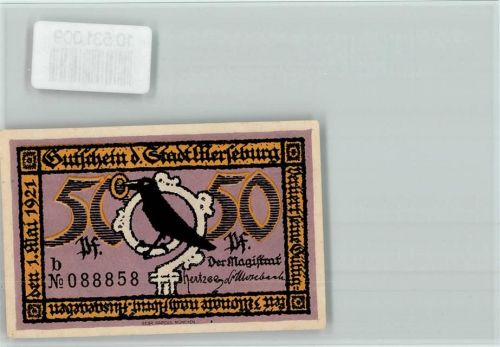 Merseburg Notgeld Gutschein , das Schloss 1921, gute Erhaltung