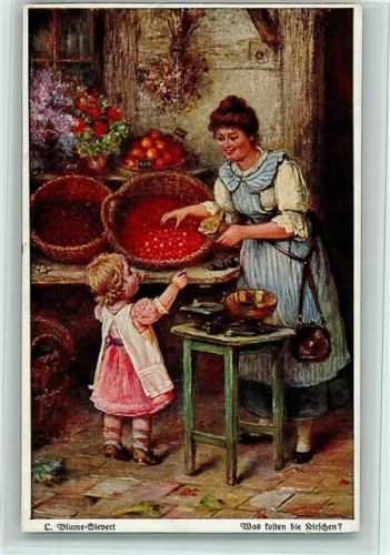 Was kosten die Kirschen - Marktfrau, Marktszene AK
