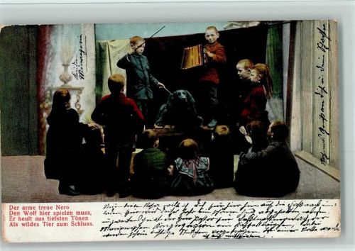 1907 Kinder spielen Theater- Der Hund Nero muß mitspielen, Ziehharmonika