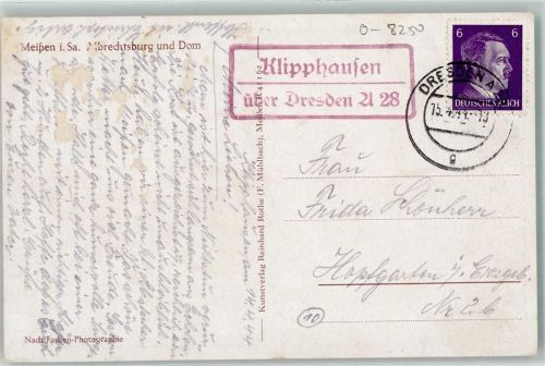 Klipphausen Landpoststempel über Dresden