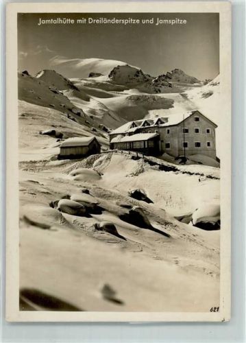 Jamtalhütte Dreiländerspitze Jamspitze Winter