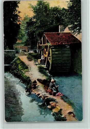 1907 Frau beim Wäsche waschen - Wassermühle Trenkler Serie 788-3 AK