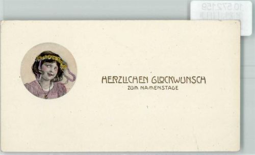 Künstlerkarte Blumenkranz im Haar