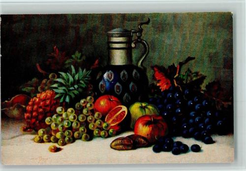 Nr. 1231 von W. Hoy - Stilleben mit Ananas AK