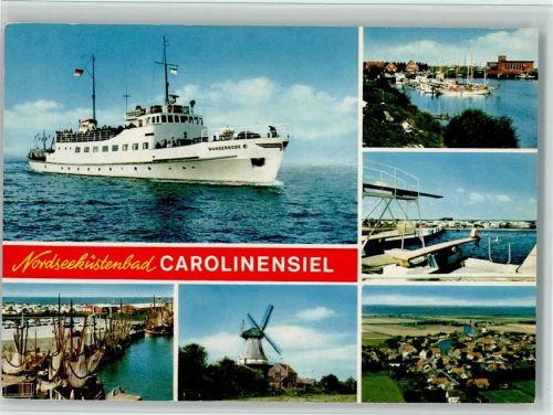 Carolinensiel Hafen Windmühle Ausflugsdampfer Wangerooge