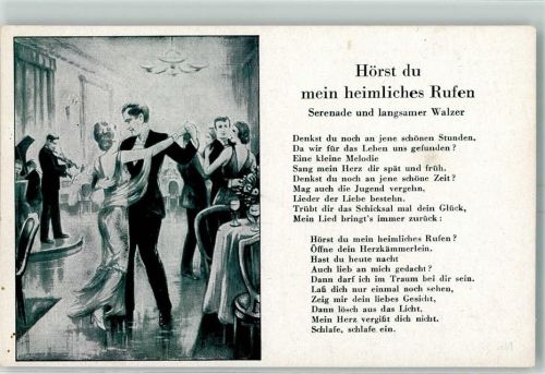 Hörst du mein heimliches Rufen - Tanz Musik: Gerald Plato Verlag Böttger Nr. 57 AK Liederkarte 1942
