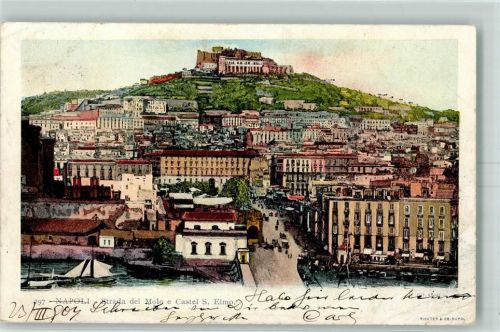 Napoli 1904 Strada del Molo e Castel S. Elmo