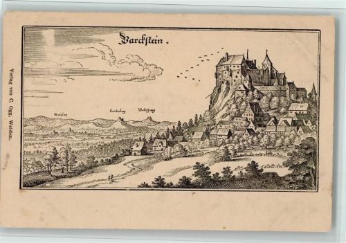 Historismus - Barckstein - Federzeichnung Burg / Schloss 1910
