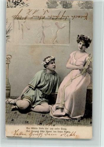 1903 Römische Liebe, Römerin mit einer Leyer AK