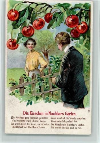Serie 581 - Die Kirschen in Nachbars Garten, gute Erhaltung AK