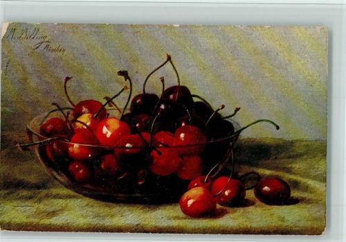 Serie 609 (12 Karten) Stilleben Kirschen AK