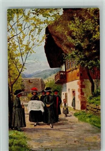 Verlag Edm. König 191 , Kindtaufe - Schwarzwald Serie II Blatt 6, gute Erhaltung