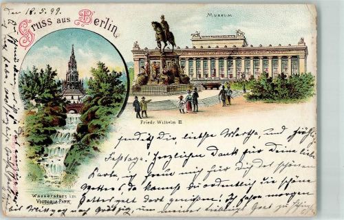 Kreuzberg 1899 Museum Denkmal Friedrich Wilhelm III. Wassersturz im Victoria-Park