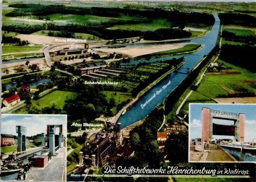Waltrop Schiffshebewerke Neues Hebewer Schachtschleuse Altes Hebewerk Rhein-Herne-Kanal Dortmund-Ems-Kanal
