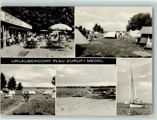 Plau Campingplatz Badestrand Segelboot