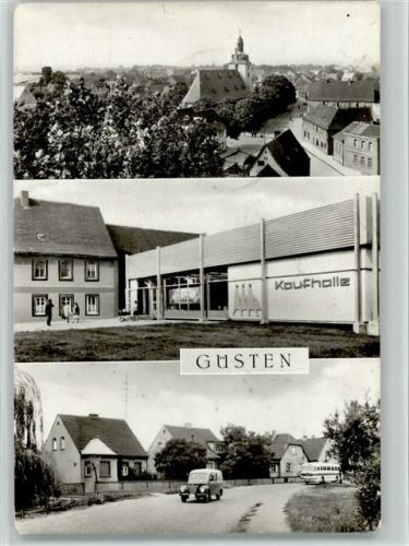 Güsten Blick vom Rathausturm HO-Kaufhalle Ratswiesen 3-Bildaufnahme