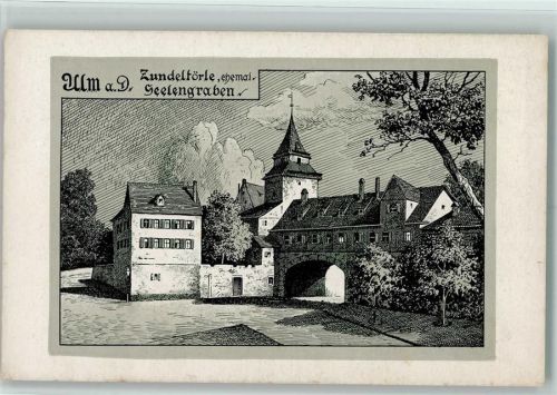 Ulm Zundeltörle Ehem. Seelengraben sign. Sting H.