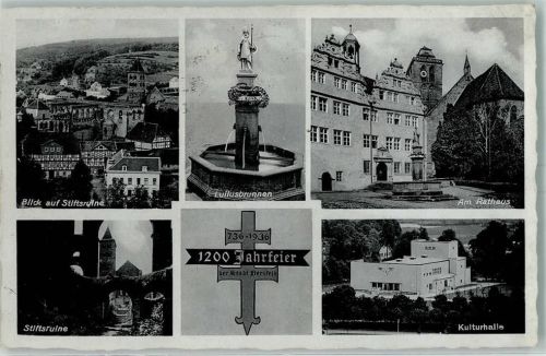 Bad Hersfeld Stiftsruine Rathaus Lullusbrunnen Kulturhalle