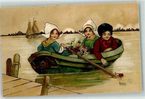 1919 Hollandkinder im Ruderboot Verlag Dondorf Nr. 578