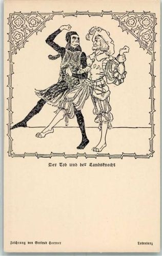 sign. Gertrud Hoerner "Totentanz" Serie Deutsche Volkspiele- und Märchenspiele Nr. 16 AK