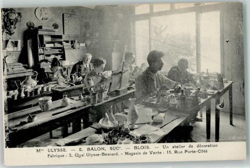 Blois Manufacture Porzellanmaler im Atelier Beruf AK