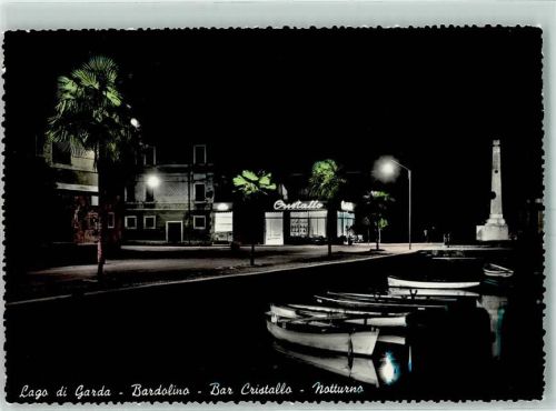 Bardolino Lago di Garda Bar Cristallo bei Nacht Ruderboot