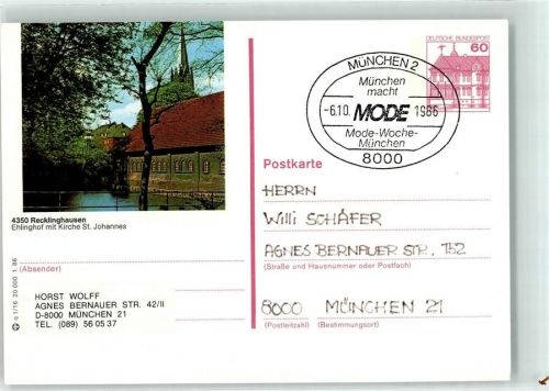 Recklinghausen Ganzsache Kirche St.Johannes
