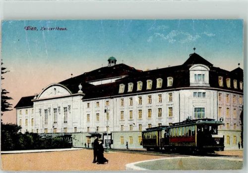 1030 Wien 3. Bezirk, Landstraße 1917 Gebrauchsspuren Konzerthaus Straßenbahn