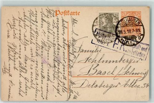 Mulhouse 1918 Ganzsache Landpost