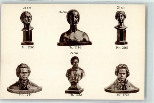 Wien M.Ehleder's Söhne Bronzefiguren Abbildungen auf AK Beethoven Mozart