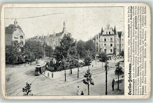 Friedenau 1914 Platz an der Kaisereiche Straßenbahn