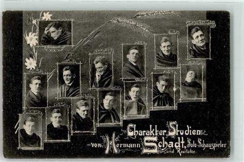1908 Charakter Studien von Hermann Schadt , Solo Schauspieler