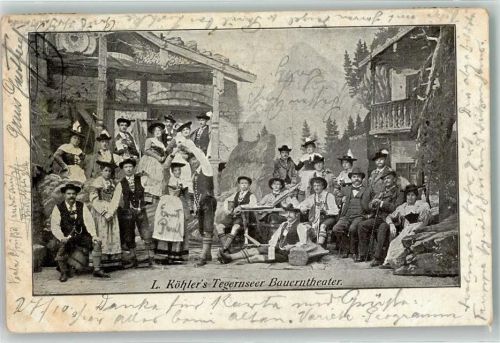 L. Köhlers Tegernseer Bauerntheater Gruppenfoto Zither