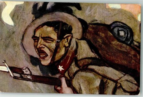 WK I Kämpfender Soldat Gebirgstruppe Propaganda WK I Militär Italien Künstlerkarte