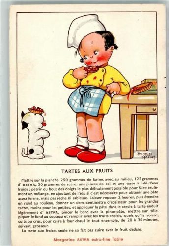 Rezept Tartes aux Fruits . Astra Margarine sign.Beatrice Mallet