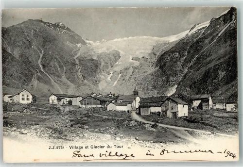 74400 Chamonix-Mont-Blanc 1904 - Village et Glacier du Tour