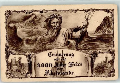 Köln Altstadt-Nord 103 1925 1000 Jahr Feier der Rheinlande Weingott Meerjungfrau Mermaid
