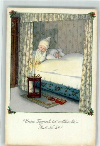 Gute Nacht Kinder im Bett Verlag M.M. Nr. 1158