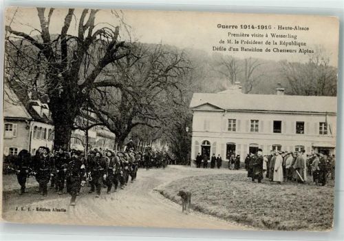 Husseren-Wesserling 1914 - 1916 Defile d`un Bataillon de Chasseurs Alpins