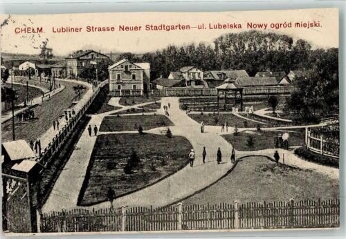 Chelm 1916 Gebrauchsspuren Lubliner Straße Neuer Stadtgarten
