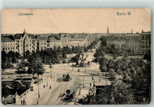 Tiergarten 1905 Herkules-Brunnen am Lützow-Platz Straßenbahn Pferdefuhrwerke