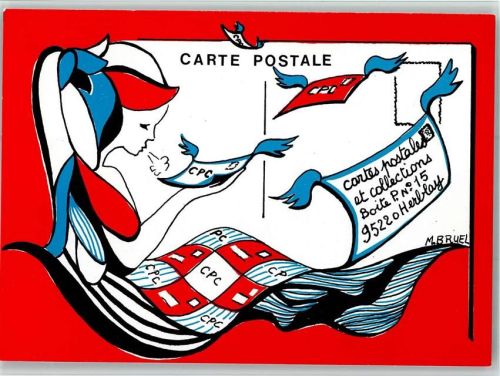Dessin Monique Bruel - Limite Abonne C.P.C Cartes Postales et Collection, Herblay AK