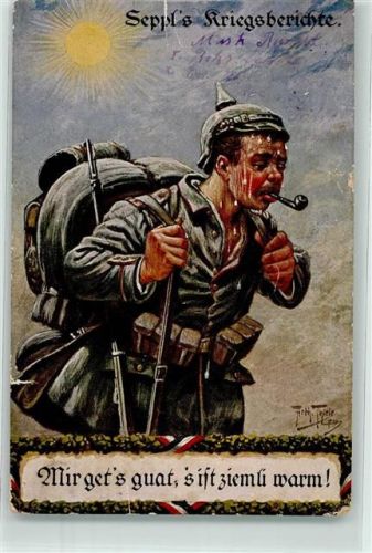 1917 Seppls Kriegsberichte aus Belgien WK I Humor Pfeife