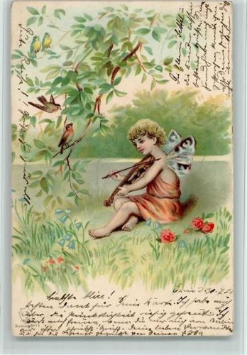 Elfe mit einer Geige 1901 AK Gute Erhaltung