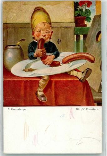 1930 sign. Untersberger Die 3 Frankfurter Würstchen TSN Serie 2005 Nr. 1