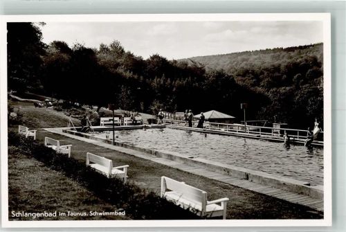 65388 W6229 Schlangenbad , Taunus Foto AK Schwimmbad
