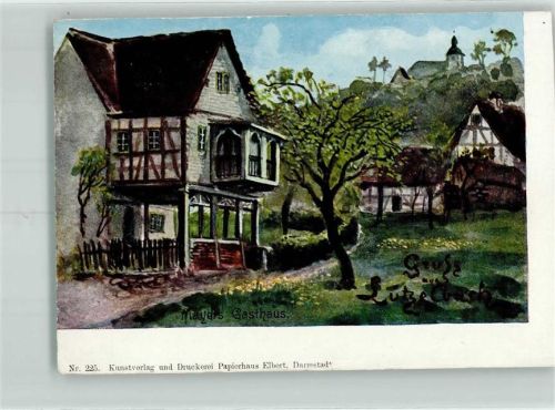 Lützelbach Gasthaus Mayer Künstlerkarte